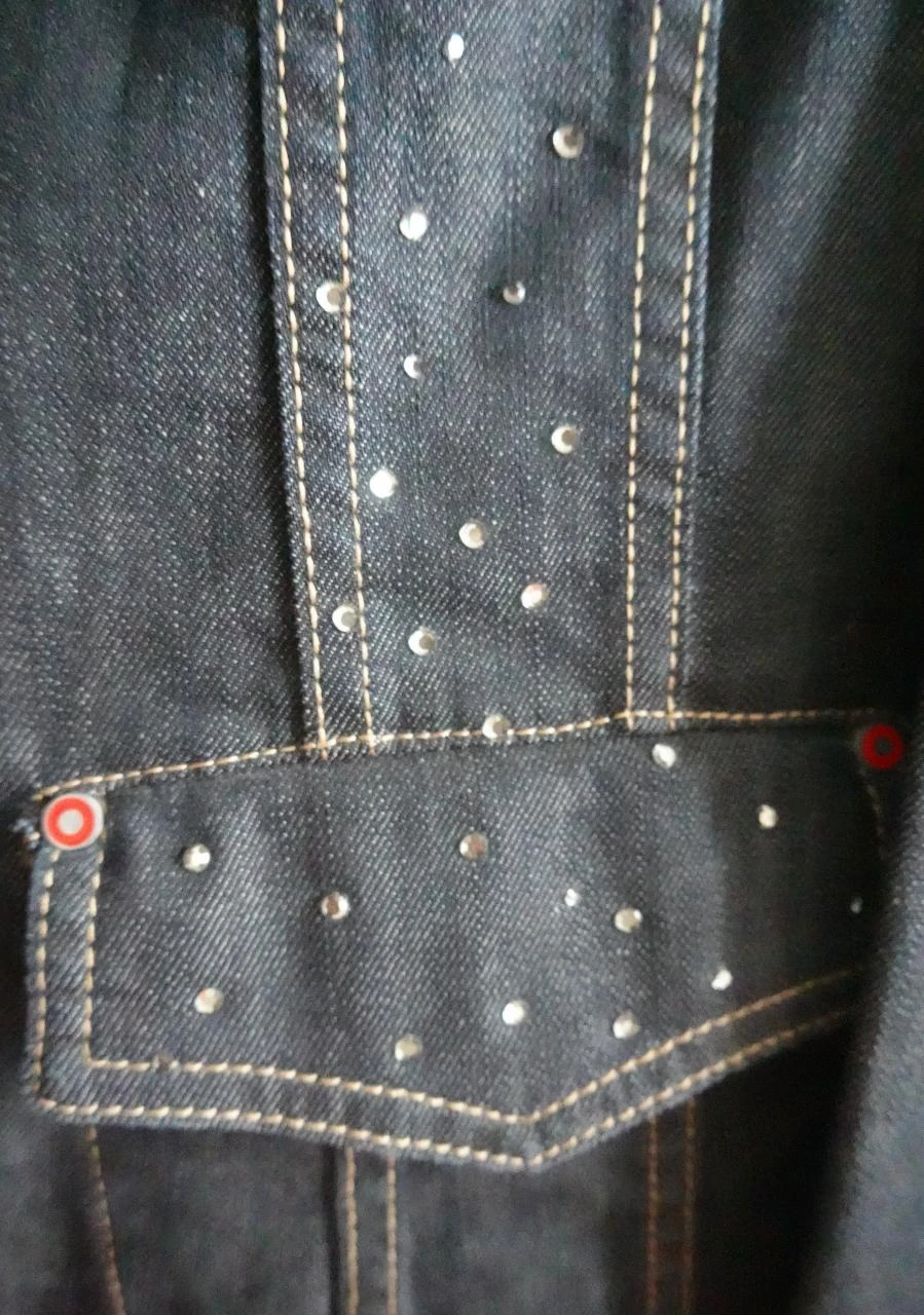 Lasserre Y2K denim jacket with rhinestones size 42 – photo 11
